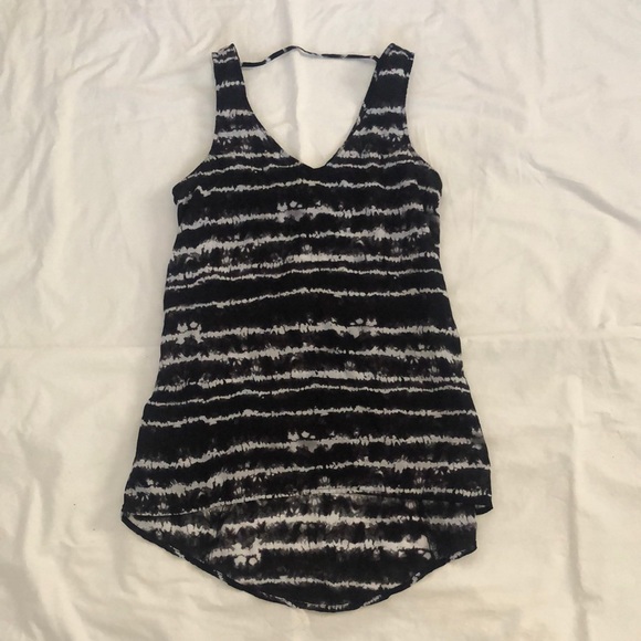Express Black and White striped chiffon tank - Picture 1 of 3
